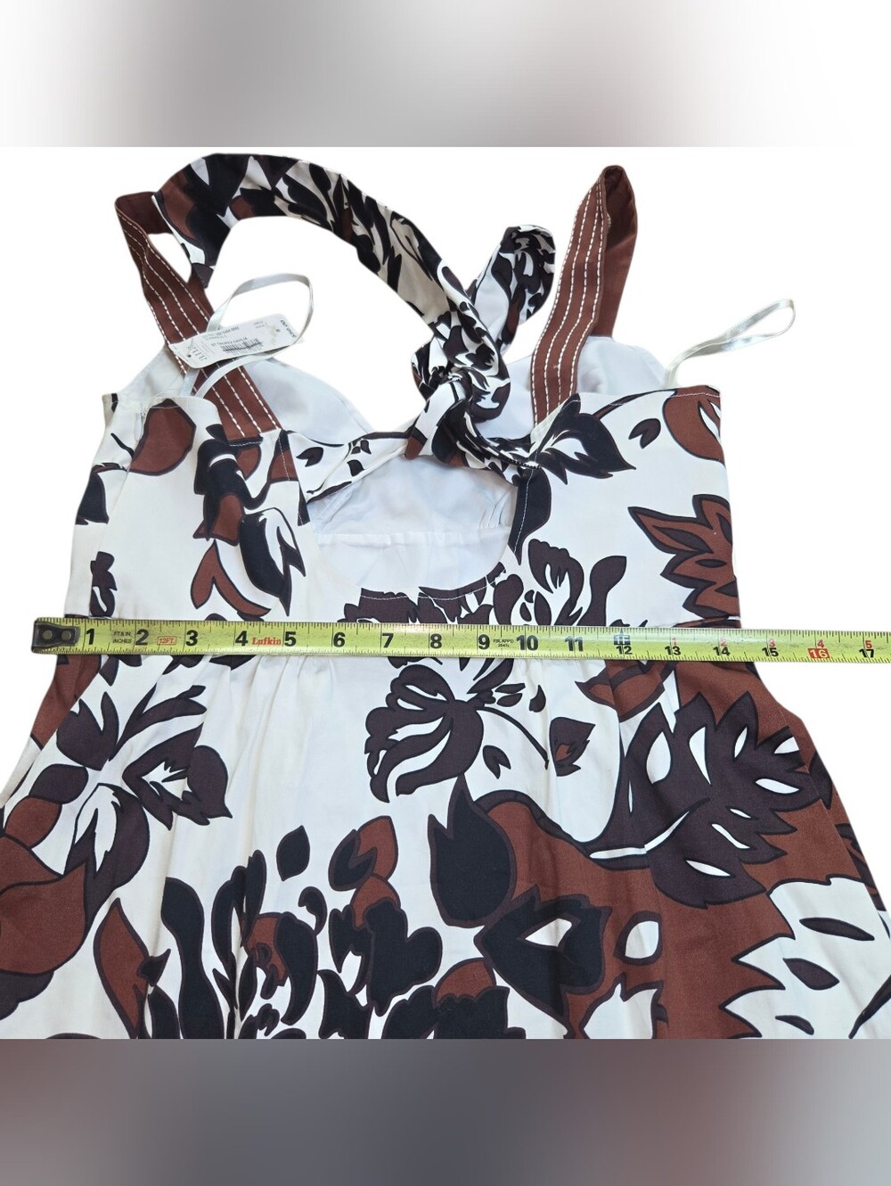 a.n.a Cream Midi Dress with Brown Floral Print - Picture 7 of 13